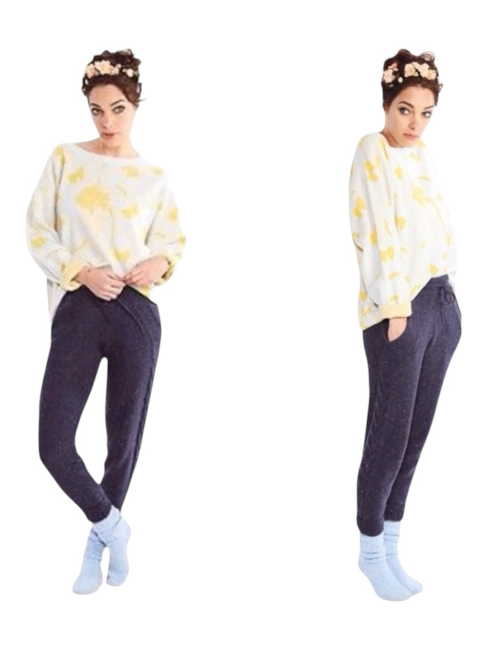new Wildfox  Pasta Delices Vineyard Intarsia Knit Sweater  Yellow Print  S - Picture 5 of 16